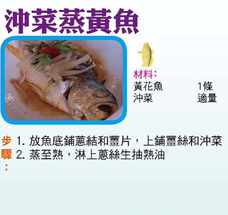 沖菜蒸黃魚