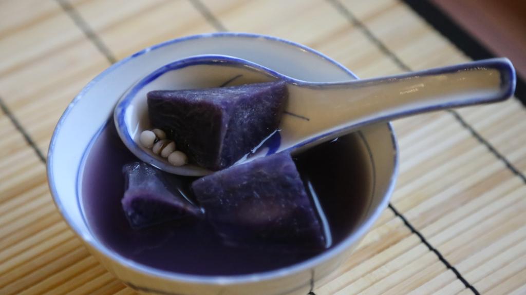 紫番薯薏米糖水