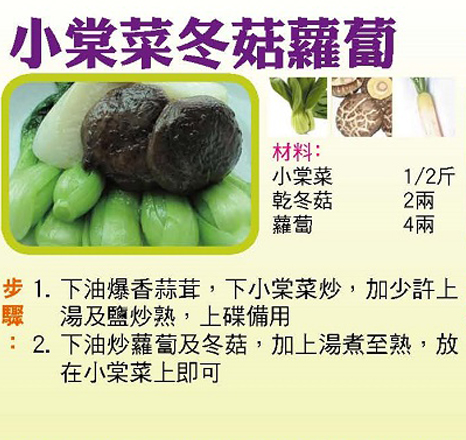 小棠菜冬菇蘿蔔