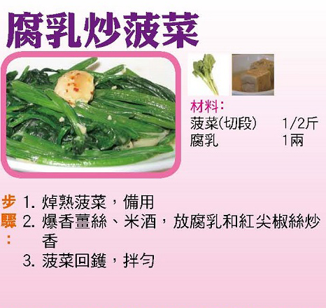 腐乳炒菠菜