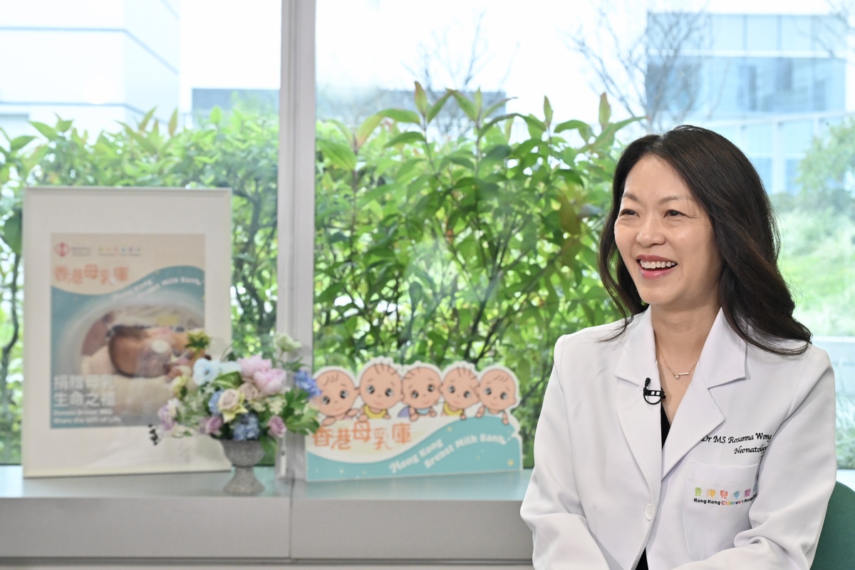 保護屏障:  黃明沁表示，母乳含有抗體和免疫因子，可保護嬰兒免受感染，對嬰兒來說是最好的食物，她呼籲社會支持捐贈。