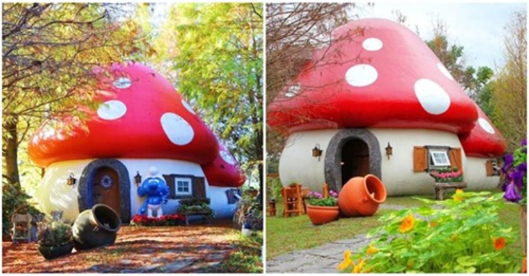 蘑菇造型的小屋真的太可愛...