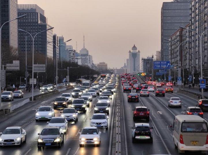 Beijing greeted the morning rush hour as new year arrives...