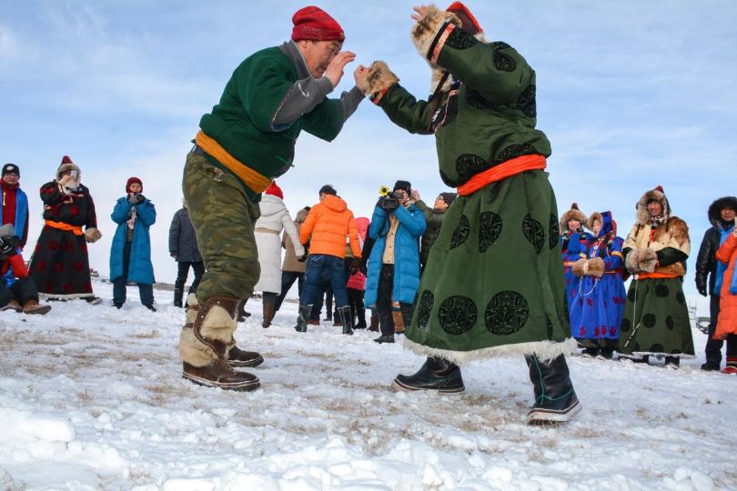 在內蒙古呼倫貝爾鄂溫克族自治旗，每年如常地舉辦冰雪那達慕大會...