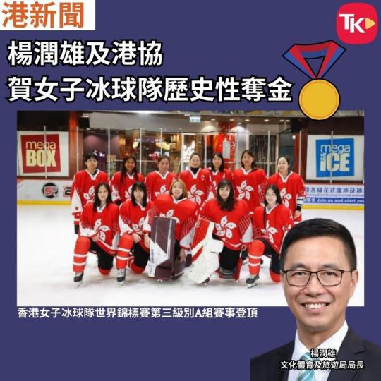 香港女子冰球隊昨日(9日)在羅馬尼亞舉行的世界錦標賽第三級別A組賽事煞科戰中,以3比0擊敗愛沙尼亞,最終5戰4勝1負,積13分升上榜首奪金,下屆世錦賽將參與第二級別B組賽事。... 香港女子冰球隊昨日(9日)在羅馬尼亞舉行的世界錦標賽第三級別A組賽事煞科戰中,以3比0擊敗愛沙尼亞,最終5戰4勝1負,積13分升上榜首奪金,下屆世錦賽將參與第二級別B組賽事。...