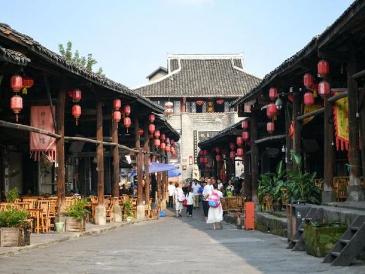 The ancient town of Luocheng in Leshan city...
