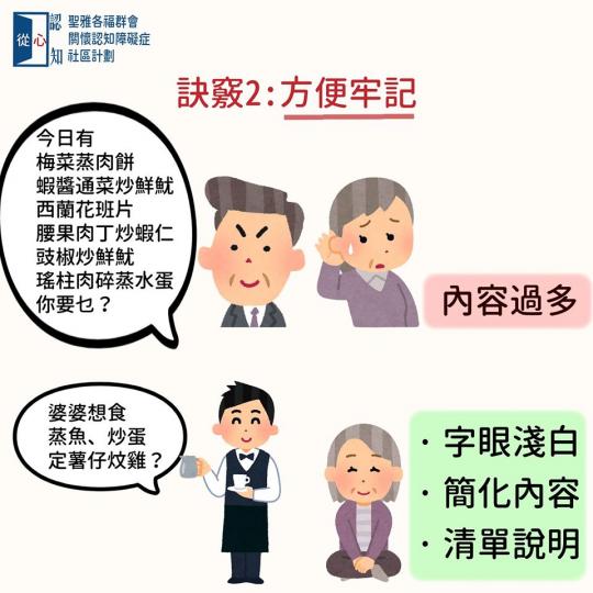 輕度認知障礙症人士,如果有足夠的生活刺激,或正視引致認知減退的根源,好些個案都可維持狀態,自主生活。不過有些有心人因為覺得長者記性不佳,或好像接收不到訊息而減少接觸,限制選擇。
只要你符合「簡、易、精... 輕度認知障礙症人士,如果有足夠的生活刺激,或正視引致認知減退的根源,好些個案都可維持狀態,自主生活。不過有些有心人因為覺得長者記性不佳,或好像接收不到訊息而減少接觸,限制選擇。
只要你符合「簡、易、精...