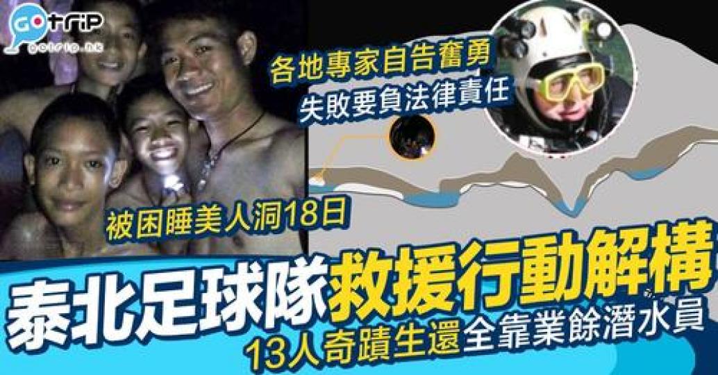喺2018年泰國一隊少年足球隊連同教練13人,係清萊省美塞的著名觀光景點「睡美人洞」探險時遇上的大雨,受困洞穴長達18天... 喺2018年泰國一隊少年足球隊連同教練13人,係清萊省美塞的著名觀光景點「睡美人洞」探險時遇上的大雨,受困洞穴長達18天...