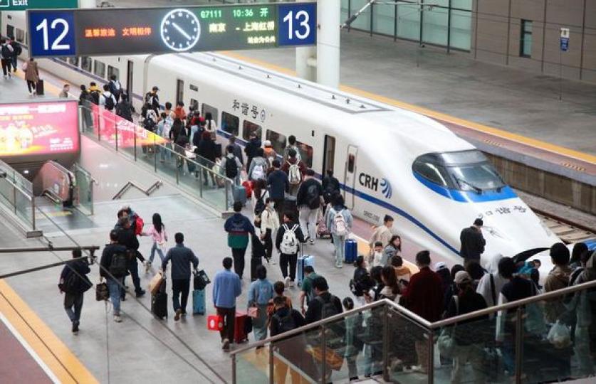 China recorded 360.15 million railway passenger trips in April...
