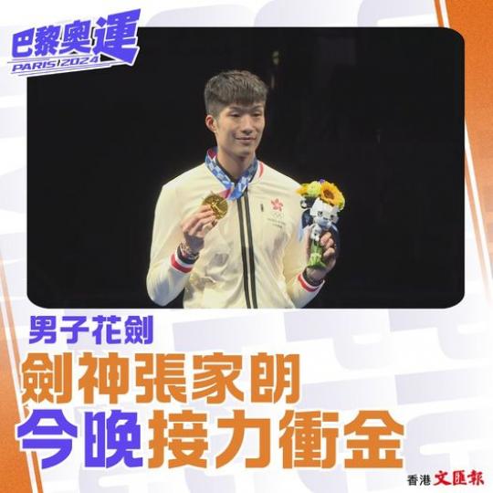 「劍神」張家朗男花接力衝金.....