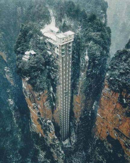 The Bailong elevator- China, The highest outdoor elevator in the world....