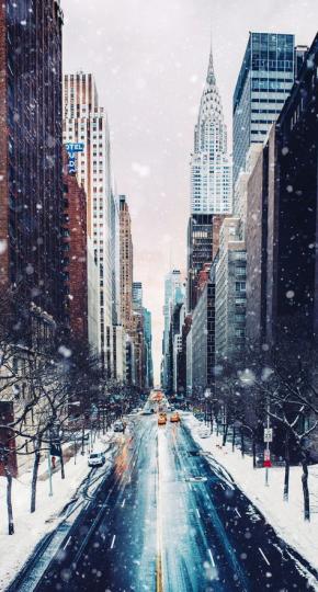 下雪的紐約宛如一場浪漫愛情電影...