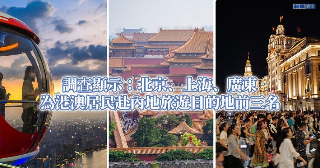 北京、上海、廣東為港澳居民赴內地旅遊目的地前三名...