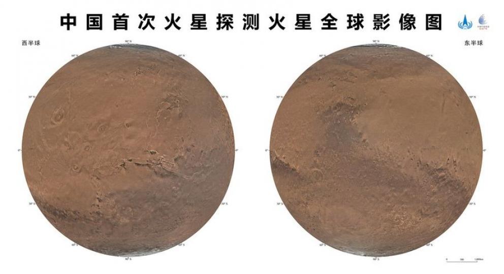 China releases global color images of Mars...