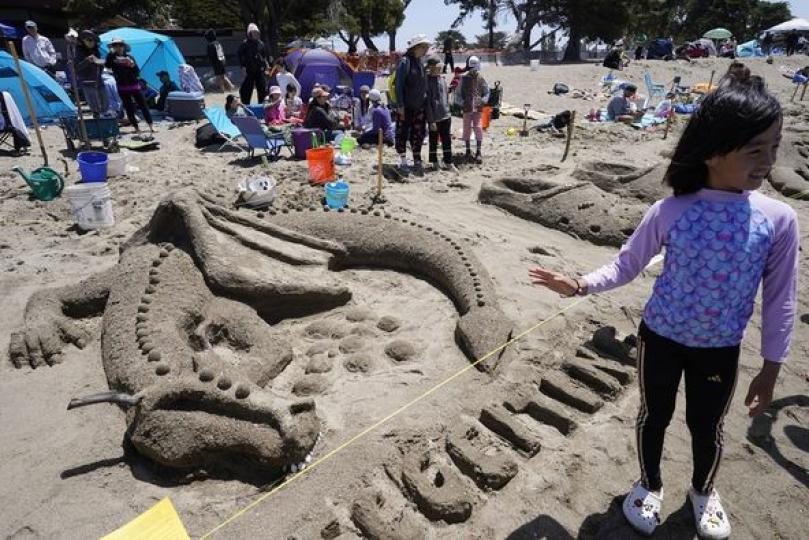 Sand sculptures created by competitors...