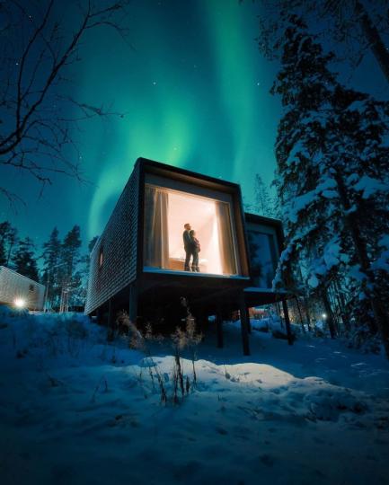 位在北極圈內的森林旅館就是這麼浪漫夢幻...