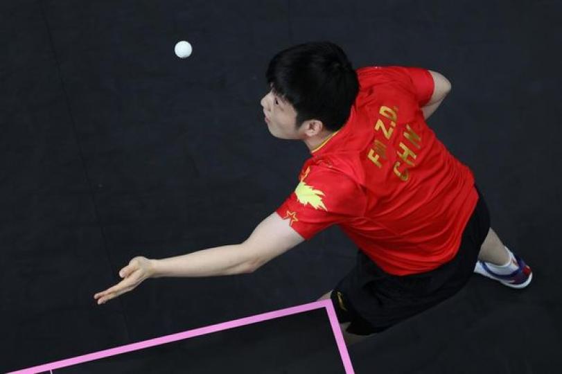 China's Fan Zhendong overcame Truls Moregard of Sweden 4-1...