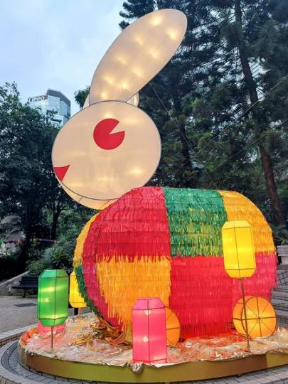 香港公園觀巨兔......