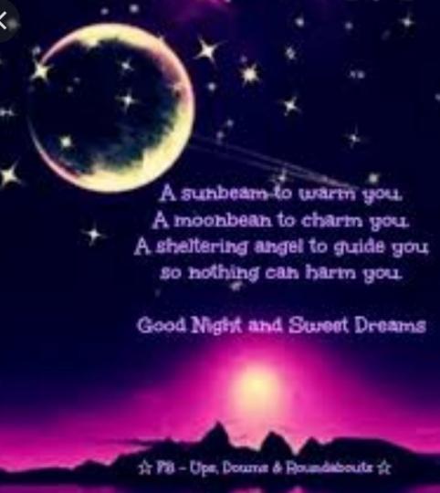 各位晚安，
陽光令人温暖，
月光令人著迷，
善良的小精靈
守護著人們一
覺到天明！...
