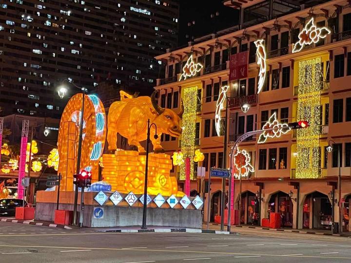 牛車水

星加坡牛車水是唐人街，新年燈飾佈置氣氛濃厚。...
