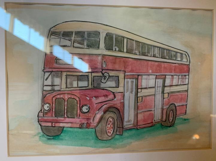 小朋友作品
這位居住在美國的小朋友很喜歡香港早期的巴士，她跟據模型繪畫這畫。...