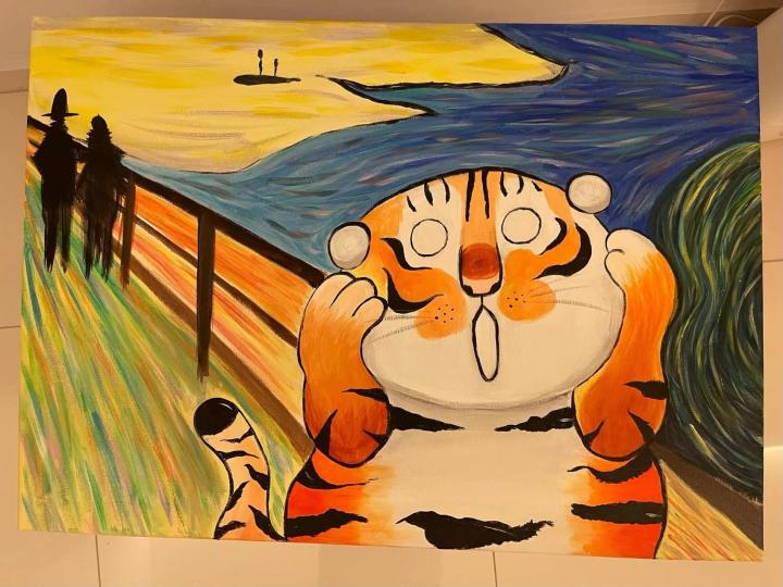 仿作

這老虎的驚叫神態和挪威畫家愛德華蒙克的驚叫非常相似。...