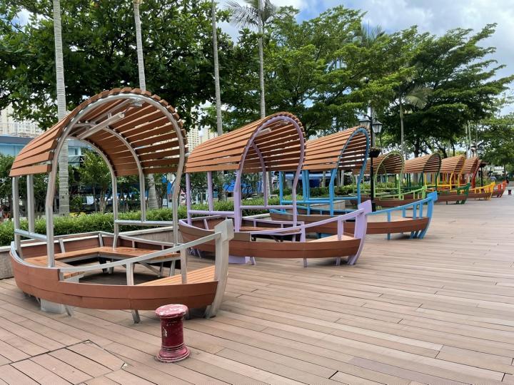 香港仔海濱公園設計七色艇仔休閑座位...