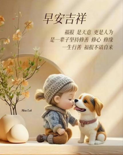 各位早晨.一生行善福報不請自來...