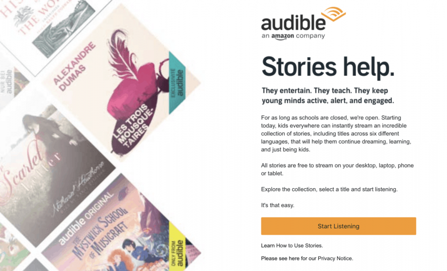 亞馬遜免費開放有聲故事書　助學生們在家免費學習（附連結）