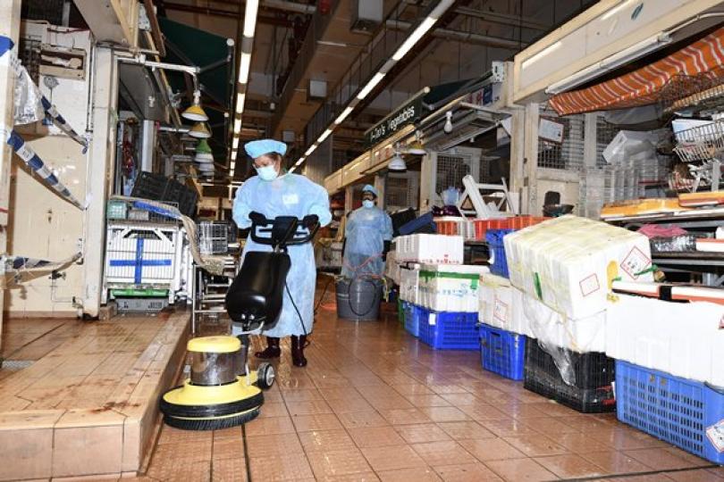 楊屋道街巿提早關閉清潔消毒 楊屋道街巿提早關閉清潔消毒