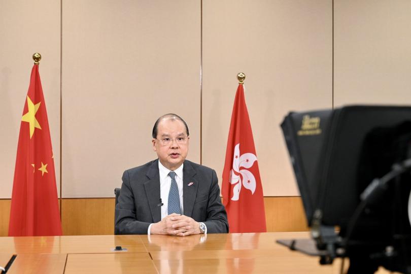 視像發言: 張建宗在第45屆聯合國人權理事會會議上重申《香港國安法》對香港重回正軌、維護國家主權的重要性。 視像發言: 張建宗在第45屆聯合國人權理事會會議上重申《香港國安法》對香港重回正軌、維護國家主權的重要性。