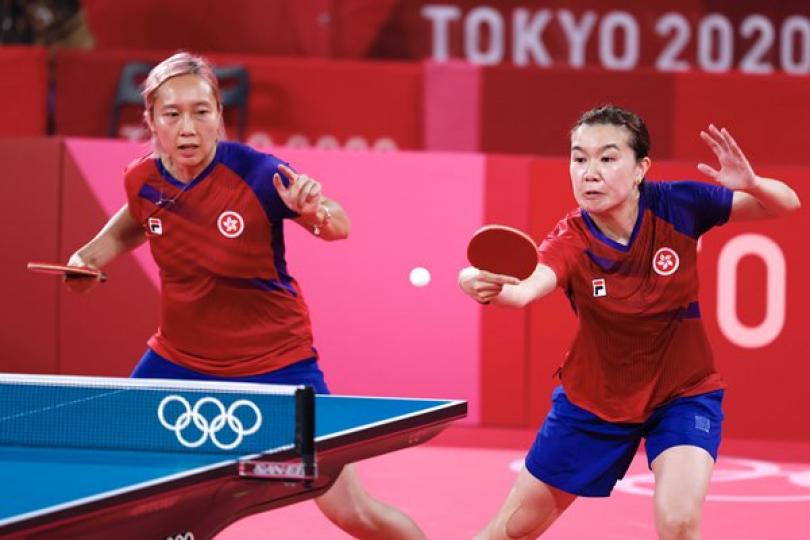 港隊奧運乒乓球女子團體賽摘銅 港隊奧運乒乓球女子團體賽摘銅
