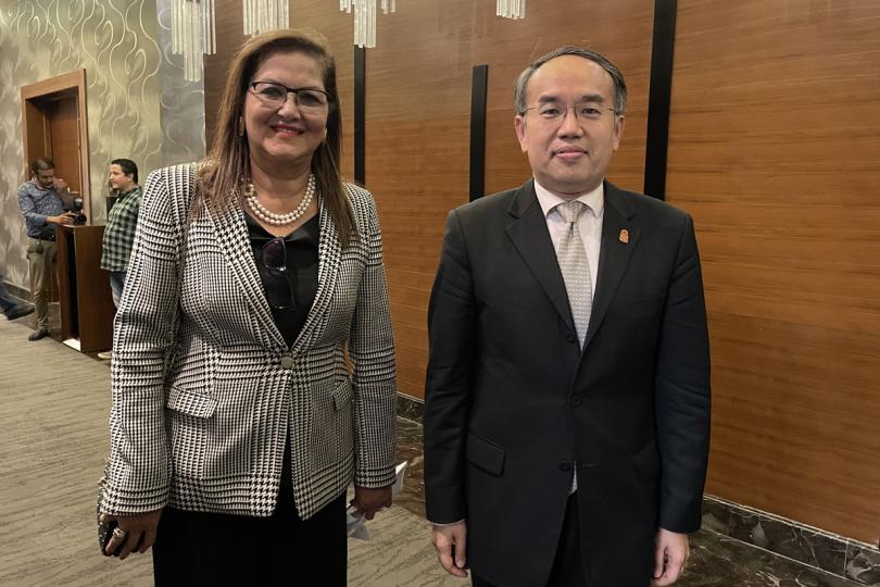 支持轉型:  許正宇（右）會晤埃及規劃及經濟發展部部長Hala H Elsaid。