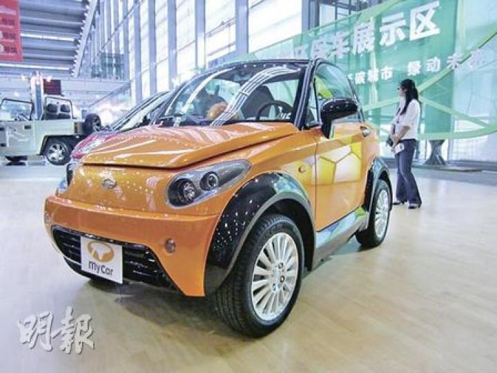 首次在車展上亮相的東風日產新車March。（陳子凌攝）