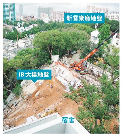 男拔IB大樓地盤現已完成打椿，設施包括班房及新音樂廳等，建築費達1.44億元。 男拔校長張灼祥指出，需為計劃籌款1.6億元，現已籌集約7000萬，相信捐款可在未來1年達標。（彭美芳攝）