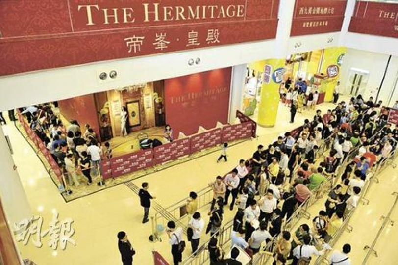 信置劉貴玉表示，「帝峯•皇殿」目前接獲的洽購查詢已經逾5000個，相關人士估計多屬同區及外區計劃換樓的人士。 （朱永倫攝）
