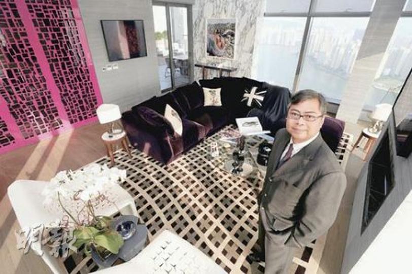 泛海國際執行董事關堡林身處的「皇璧」頂層6459方呎大戶,意向呎價達3萬元。 (尹錦恩攝) 泛海國際執行董事關堡林身處的「皇璧」頂層6459方呎大戶,意向呎價達3萬元。 (尹錦恩攝)