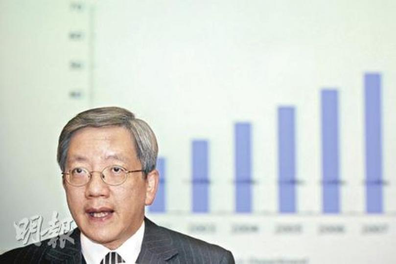 貿發局首席經濟師梁海國表示，預期明年的出口升幅放緩至8％，他指此數據仍較一般已發展國家高，值得鼓舞。（朱永倫攝）