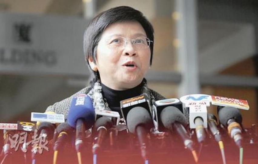劉吳惠蘭重申,沒有向謝偉俊說過「小心政治前途」的言論,對指控感到莫名其妙。(何家達攝) 劉吳惠蘭重申,沒有向謝偉俊說過「小心政治前途」的言論,對指控感到莫名其妙。(何家達攝)
