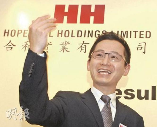 合和董事總經理胡文新認為，公司手頭資金充裕，對未來表現有信心。（劉焌陶攝）