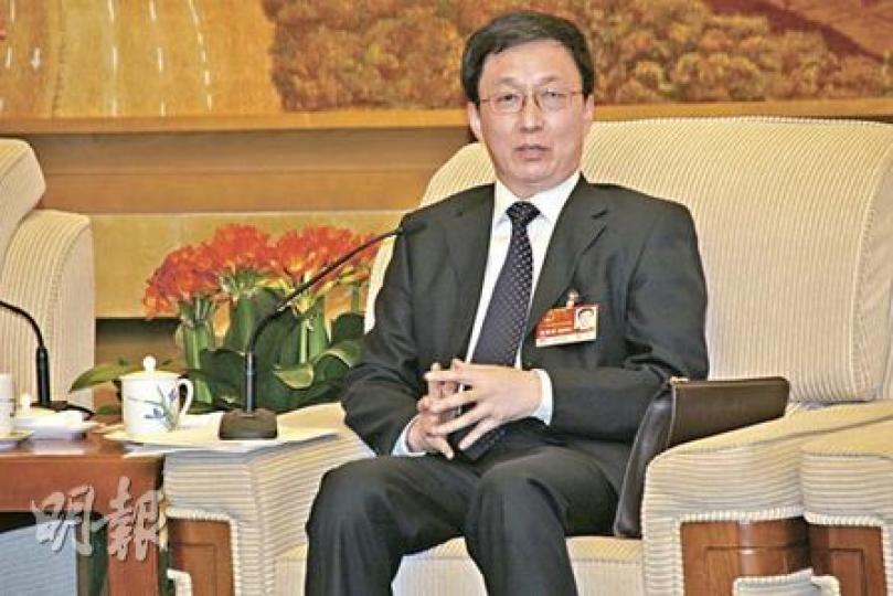 上海市市長韓正重申：「香港是我們學習和借鑑的榜樣。」（鍾沛權攝）