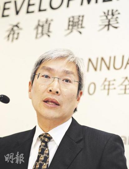 希慎行政總裁嚴磊輝昨日表示，希慎坐擁多座商場，當然歡迎政府派錢，讓市民繼續消費，刺激零售市道。（朱永倫攝）