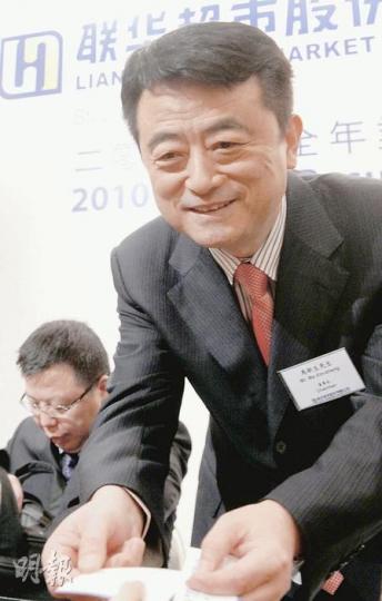 聯華超市董事長馬新生表示，相信通脹對集團影響不大，利潤增長可大於成本增長，毛利率應可保持在14％。（劉焌陶攝）