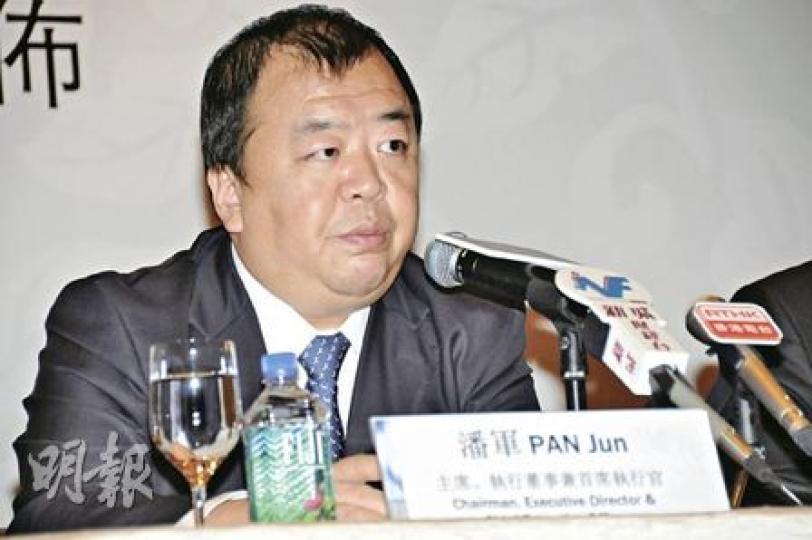 面對內地收緊銀根，花樣年主席潘軍稱仍有信心完成今年售樓目標。（陳淑安攝）