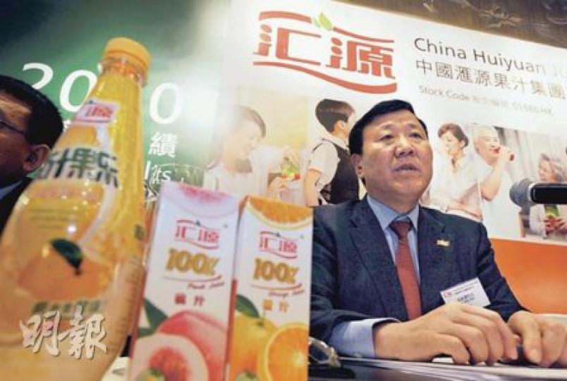匯源果汁主席朱新禮昨表示，政府抑通脹措施開始生效，今年成本整體上升機會微，公司年內無加價計劃。（朱永倫攝）