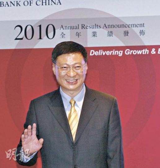 中行行長李禮輝昨指出，該行的派息額自上市以來逐年增加，去年股息率達4%，認為未來3年35%至45%的派息率區間，仍屬比較好的派息水平。（李紹昌攝）