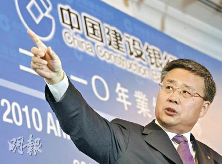 建行董事長郭樹清表示，雖然目前內地存款準備金率升至20%，但該行貸存比率僅約62.5%，即使再上調，影響也不大。（劉焌陶攝）