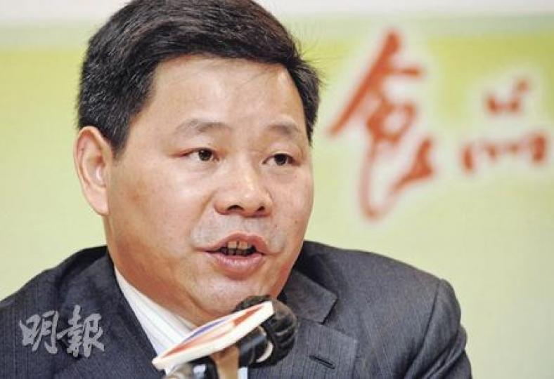中國雨潤主席祝義材說，內地瘦肉精豬肉事件沒有對集團帶來影響，他對集團的產品質量充滿信心。（何家達攝）