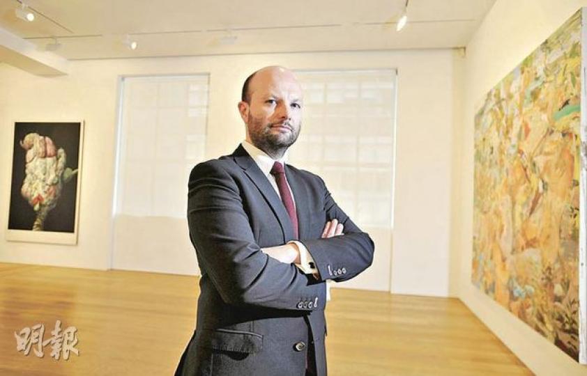 香港國際藝術展展覽總監Magnus Renfrew認為,香港具備成為亞洲區藝術交易樞紐的優勢。(朱永倫攝) 香港國際藝術展展覽總監Magnus Renfrew認為,香港具備成為亞洲區藝術交易樞紐的優勢。(朱永倫攝)