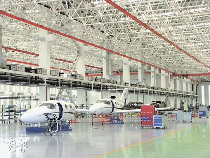 中航通用飛機在珠海的總裝廠房。(林迎攝) 中航通用飛機在珠海的總裝廠房。(林迎攝)